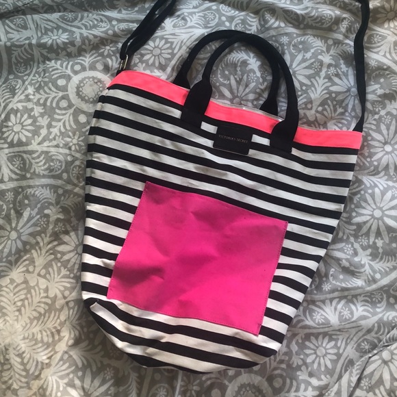 PINK Victoria's Secret Handbags - Victoria’s Secret Stripe Color-block Beach Bag